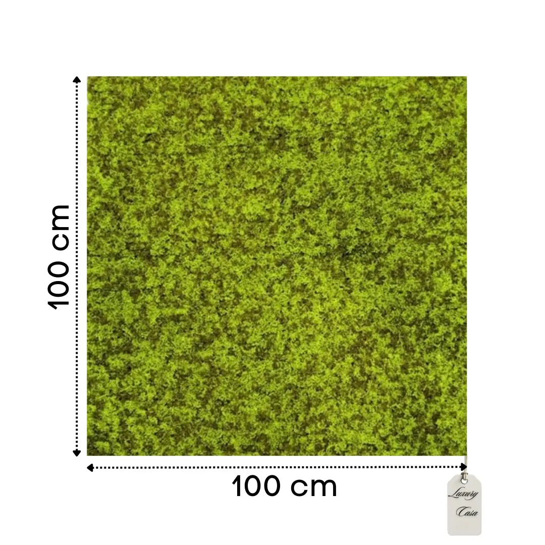 Artificial Moss Wall Panel Yellow Green 100x100 cm Luxury Casa