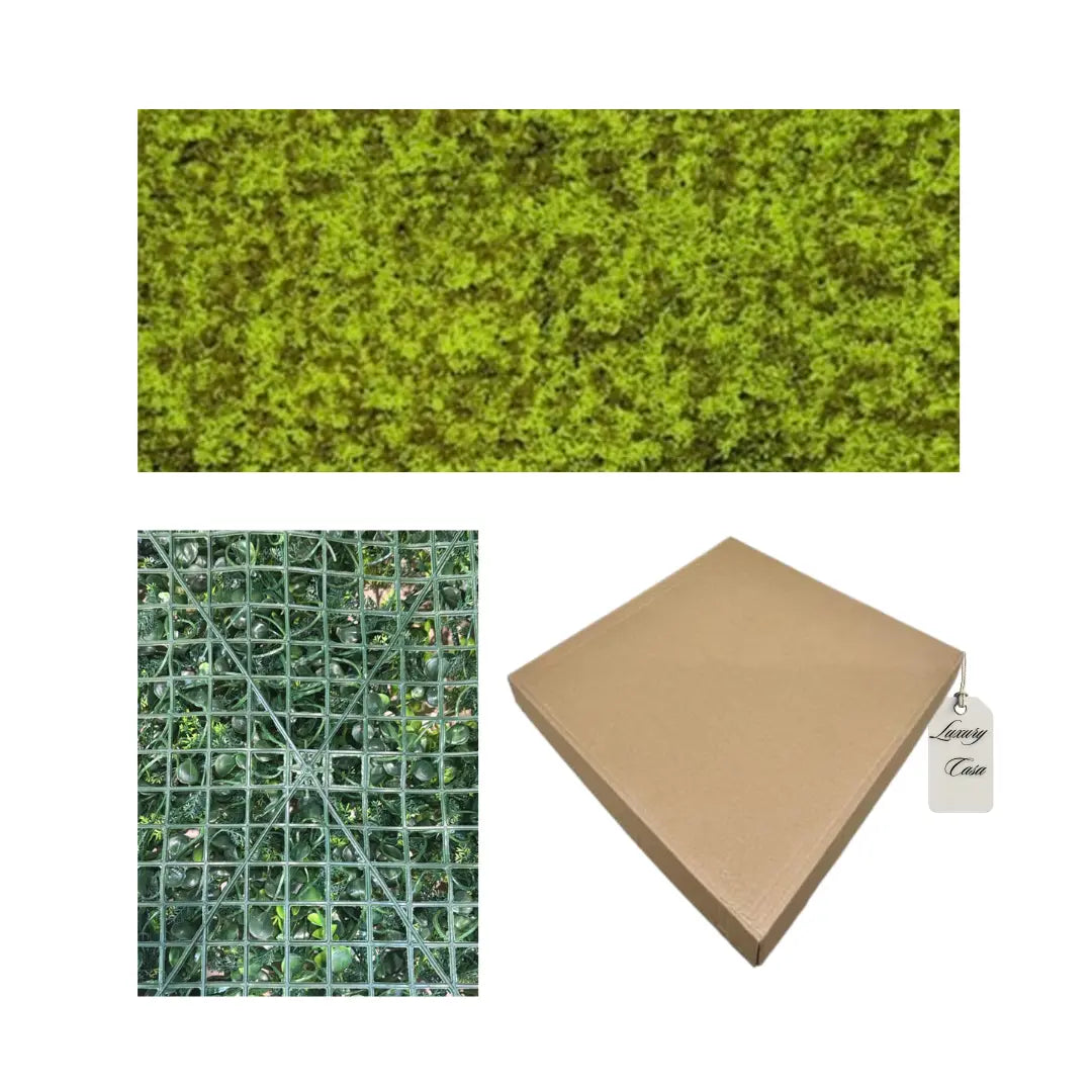 Artificial Moss Wall Panel Yellow Green 100x100 cm Luxury Casa
