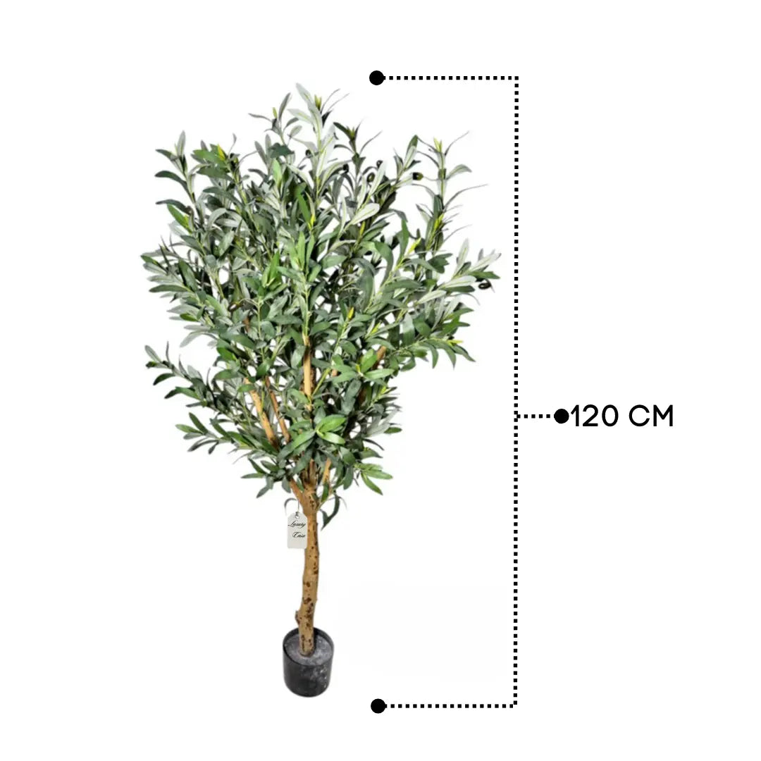 Artificial Olive Tree With Natural Wooden Trunk 120 cm Luxury Casa