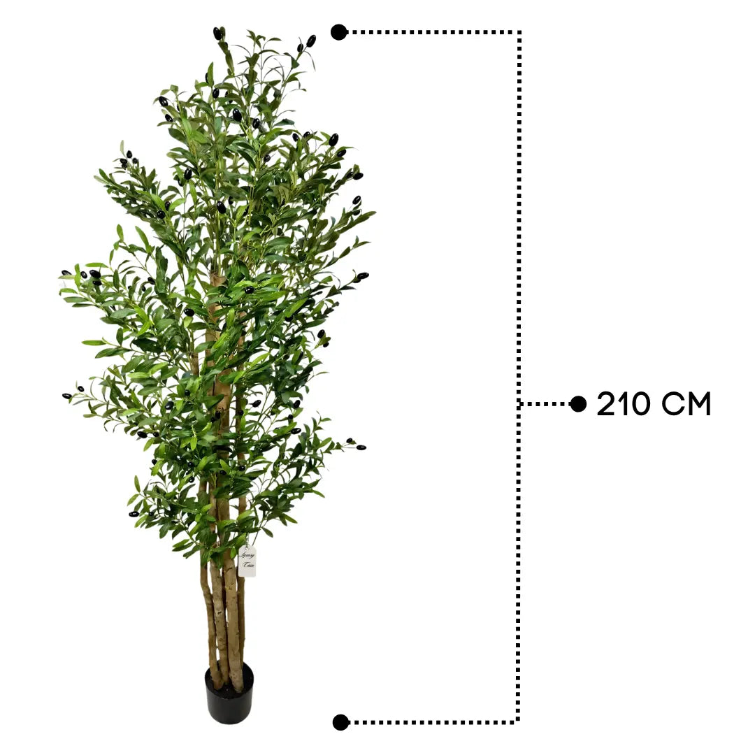Artificial Olive Tree With Natural Wooden Trunk 210 cm Luxury Casa