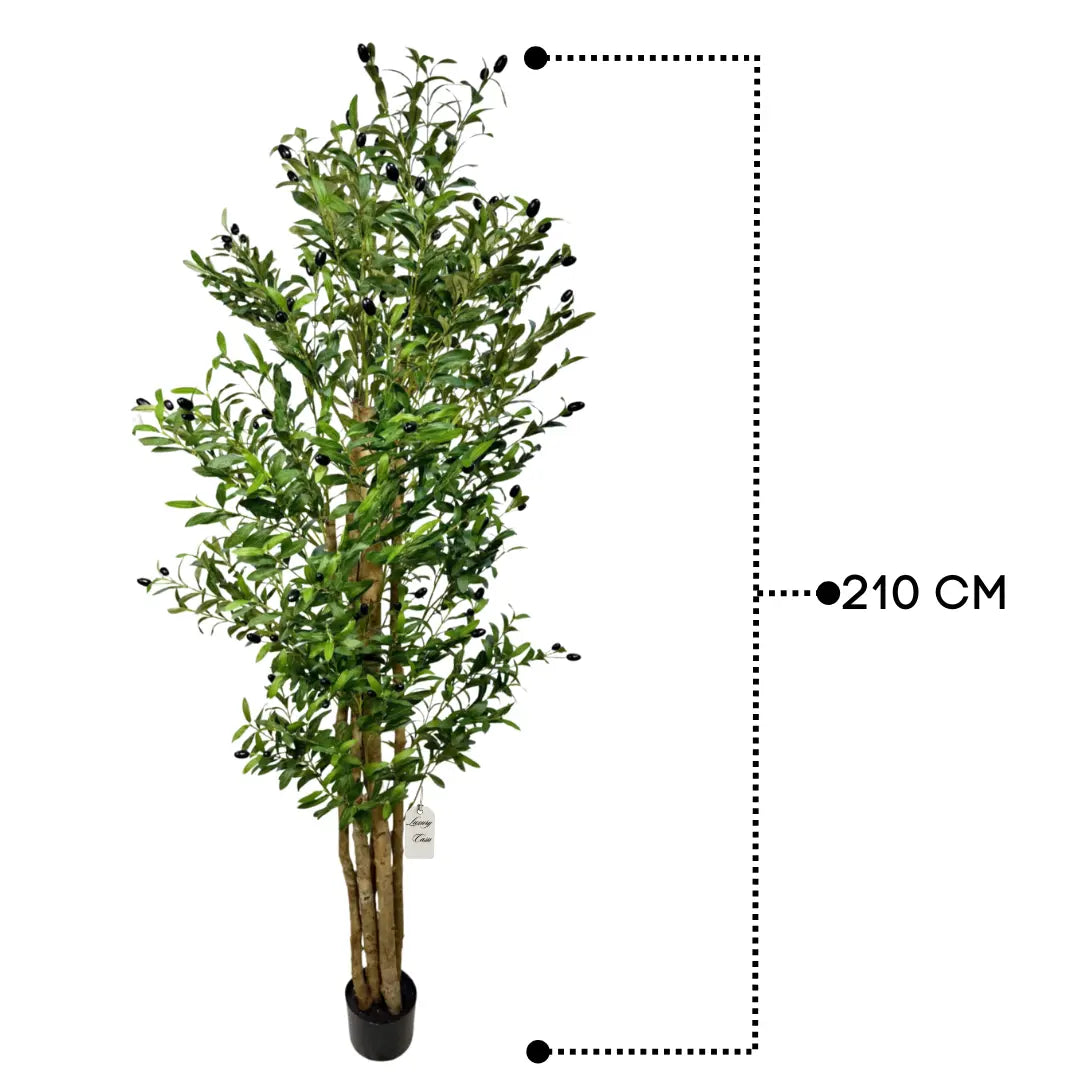 Artificial Olive Tree With Natural Wooden Trunk 210 cm Luxury Casa