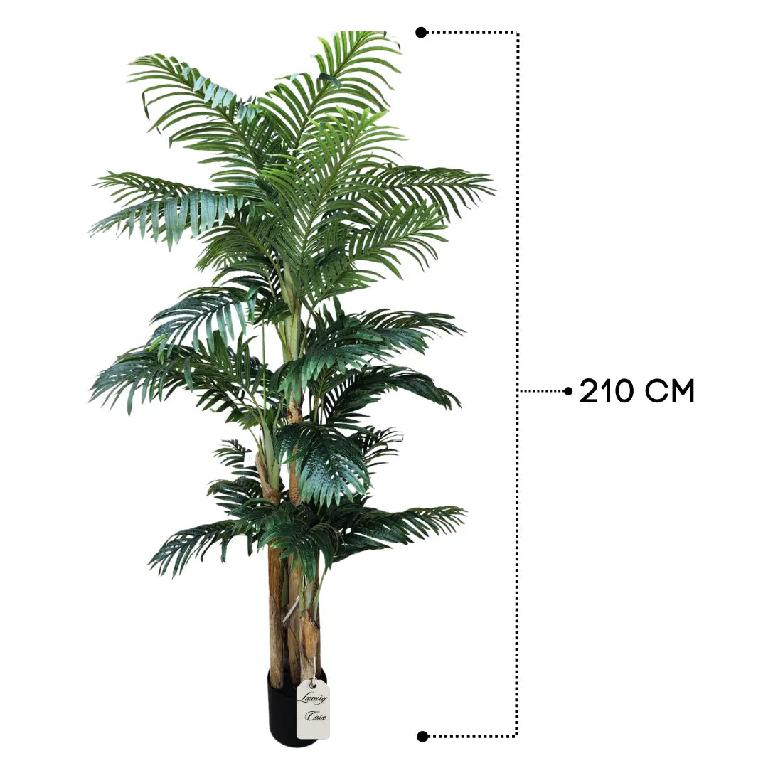 Artificial Palm Tree With Natural Wooden Trunk 210 cm Luxury Casa