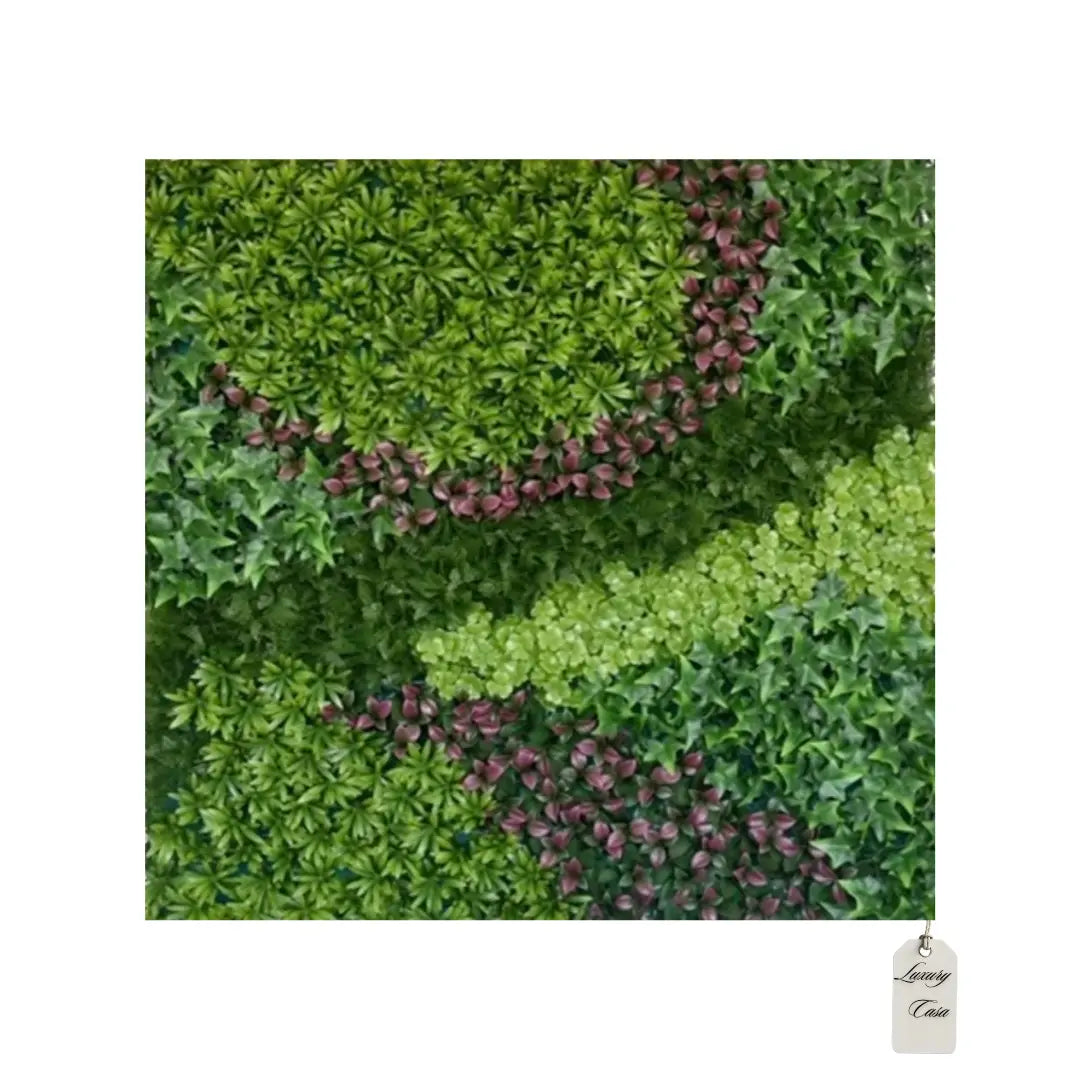Artificial Patterned Mixed Leaf Green Wall Panel 100x100 cm Luxury Casa