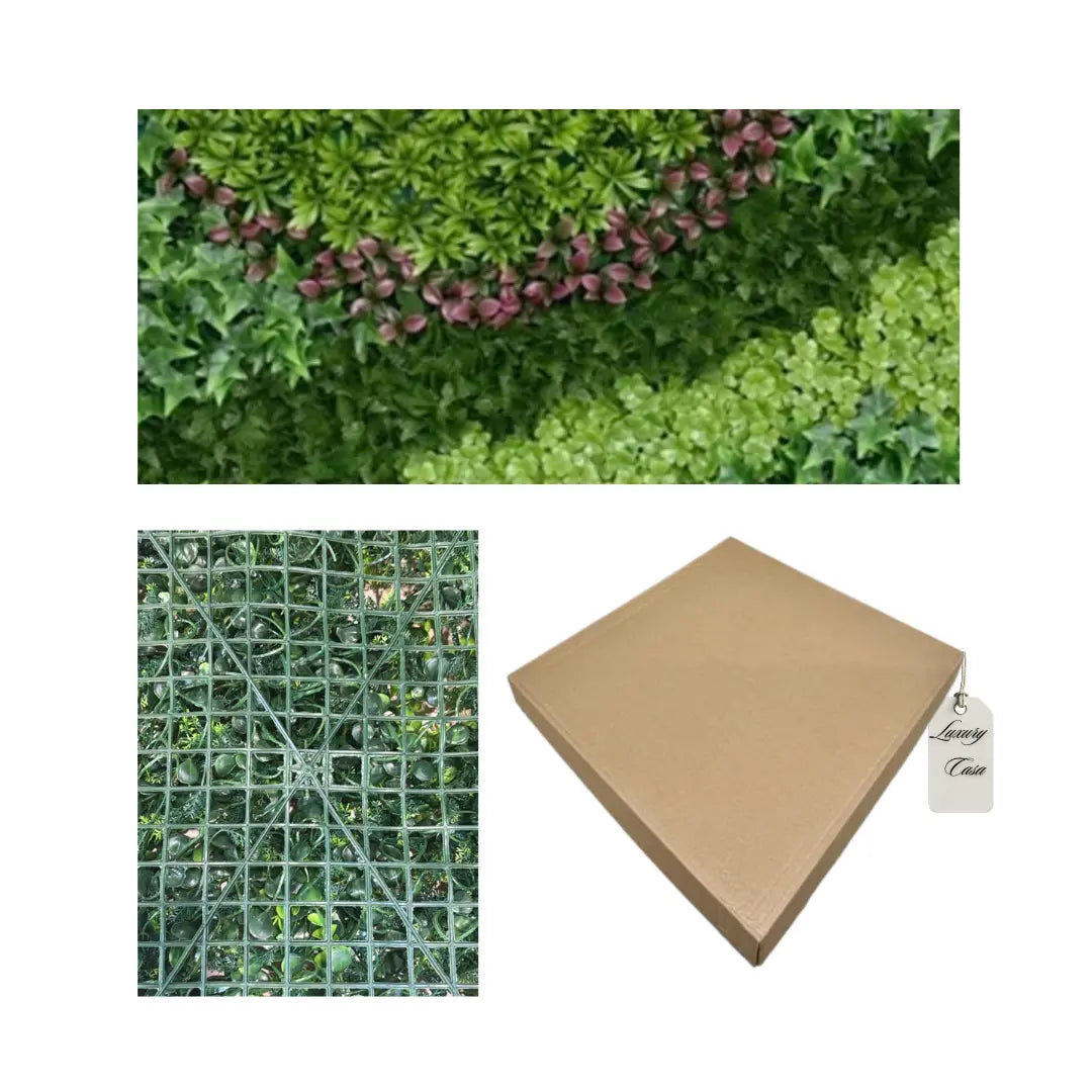 Artificial Patterned Mixed Leaf Green Wall Panel 100x100 cm Luxury Casa