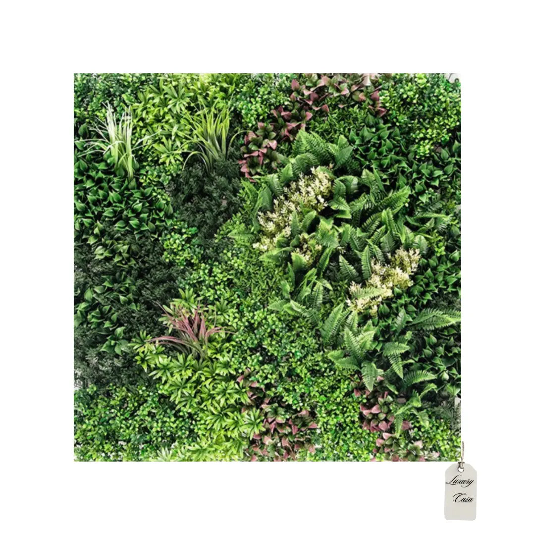 Artificial Premium Mixed Leaf Green Wall Panel 100x100 cm Luxury Casa