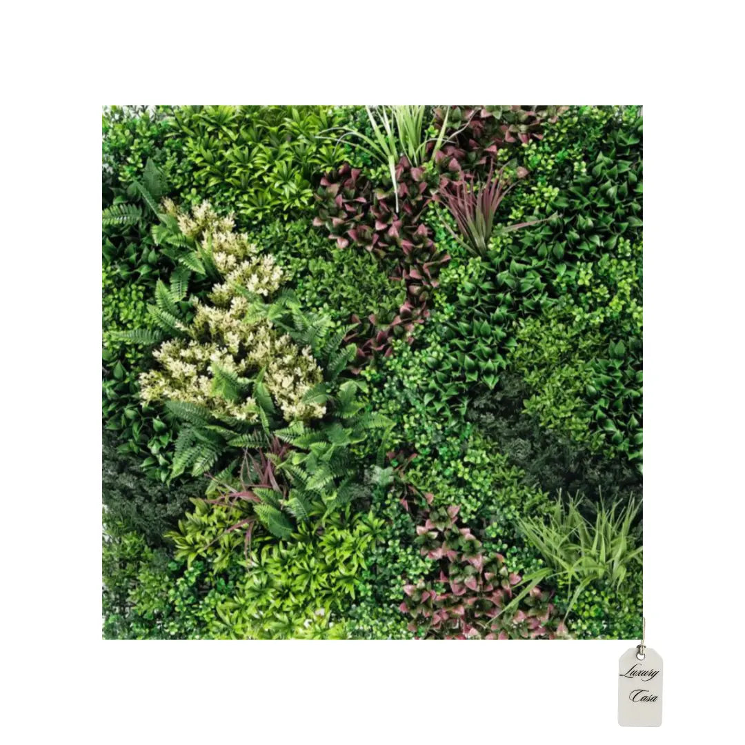 Artificial Premium Mixed Leaf & Flower Green Wall Panel 100x100 cm Luxury Casa