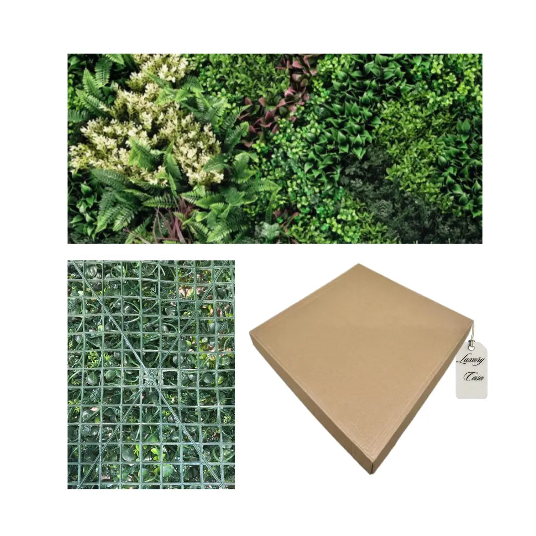 Artificial Premium Mixed Leaf & Flower Green Wall Panel 100x100 cm Luxury Casa