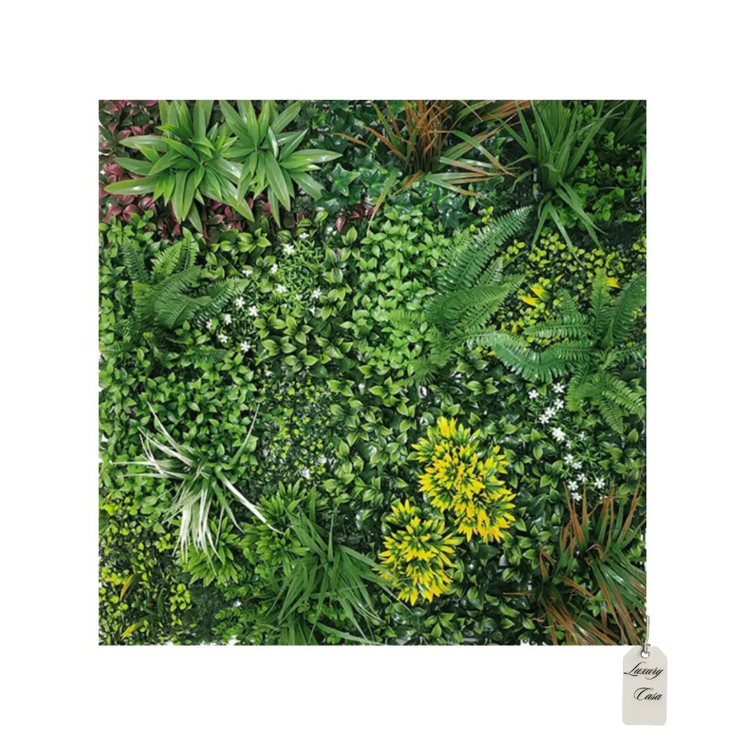 Artificial Tropical Mixed Leaf Green Wall Panel 100x100 cm Luxury Casa