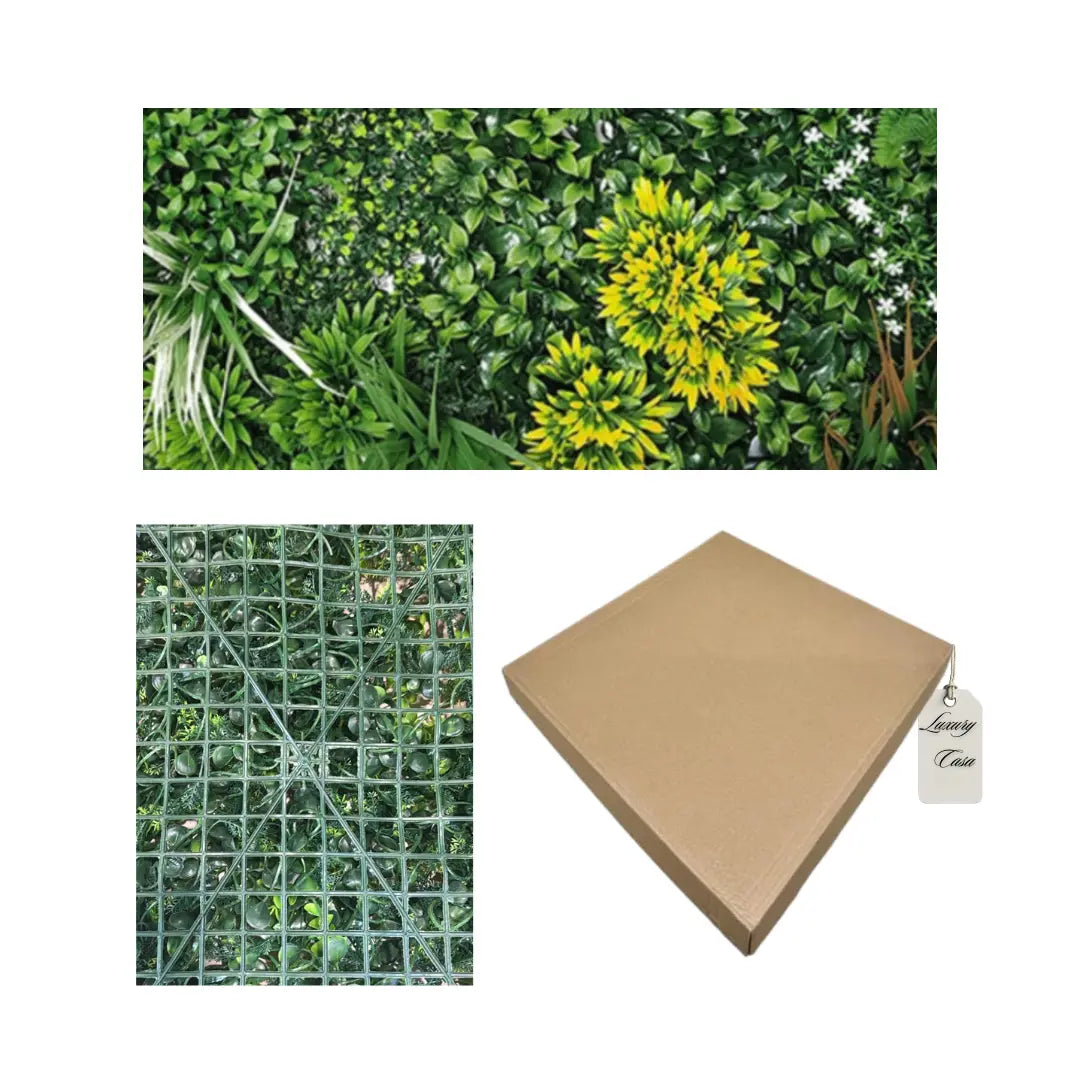 Artificial Tropical Mixed Leaf Green Wall Panel 100x100 cm Luxury Casa