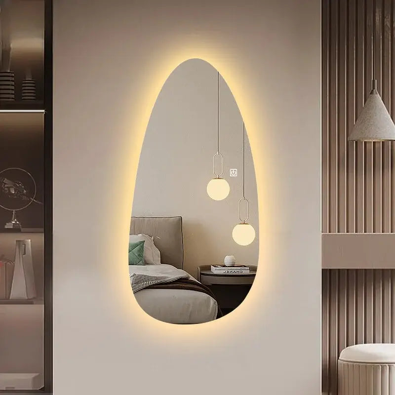 Asymmetrical Shape LED Mirror For Wall Hanging Luxury Casa