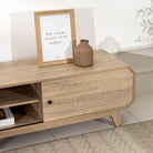 Natural Oak Wooden TV Unit with Open Shelf Luxury Casa