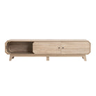 Natural Oak Wooden TV Unit with Open Shelf Luxury Casa