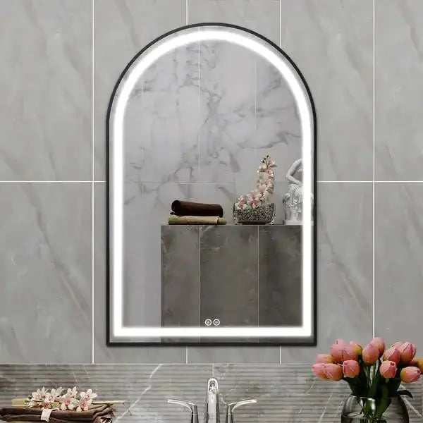 Black Arch Shape Vanity Mirror For Wall Hanging Luxury Casa