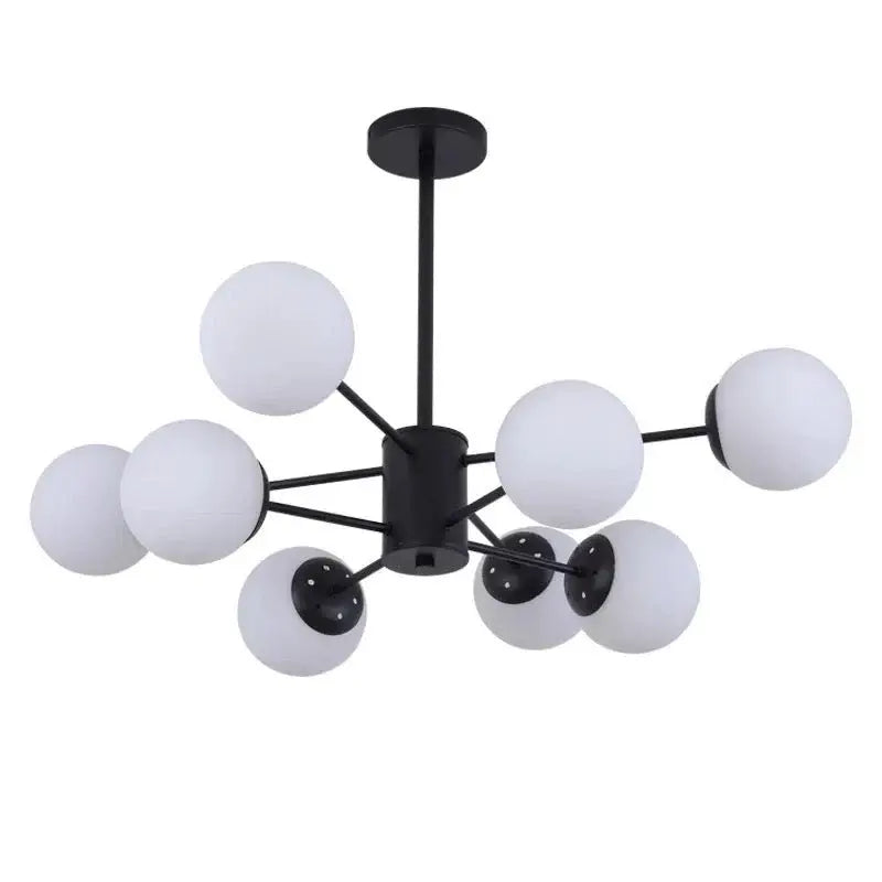 Black Metal With Matt Glass Bulb Roof Hanging Light Luxury Casa