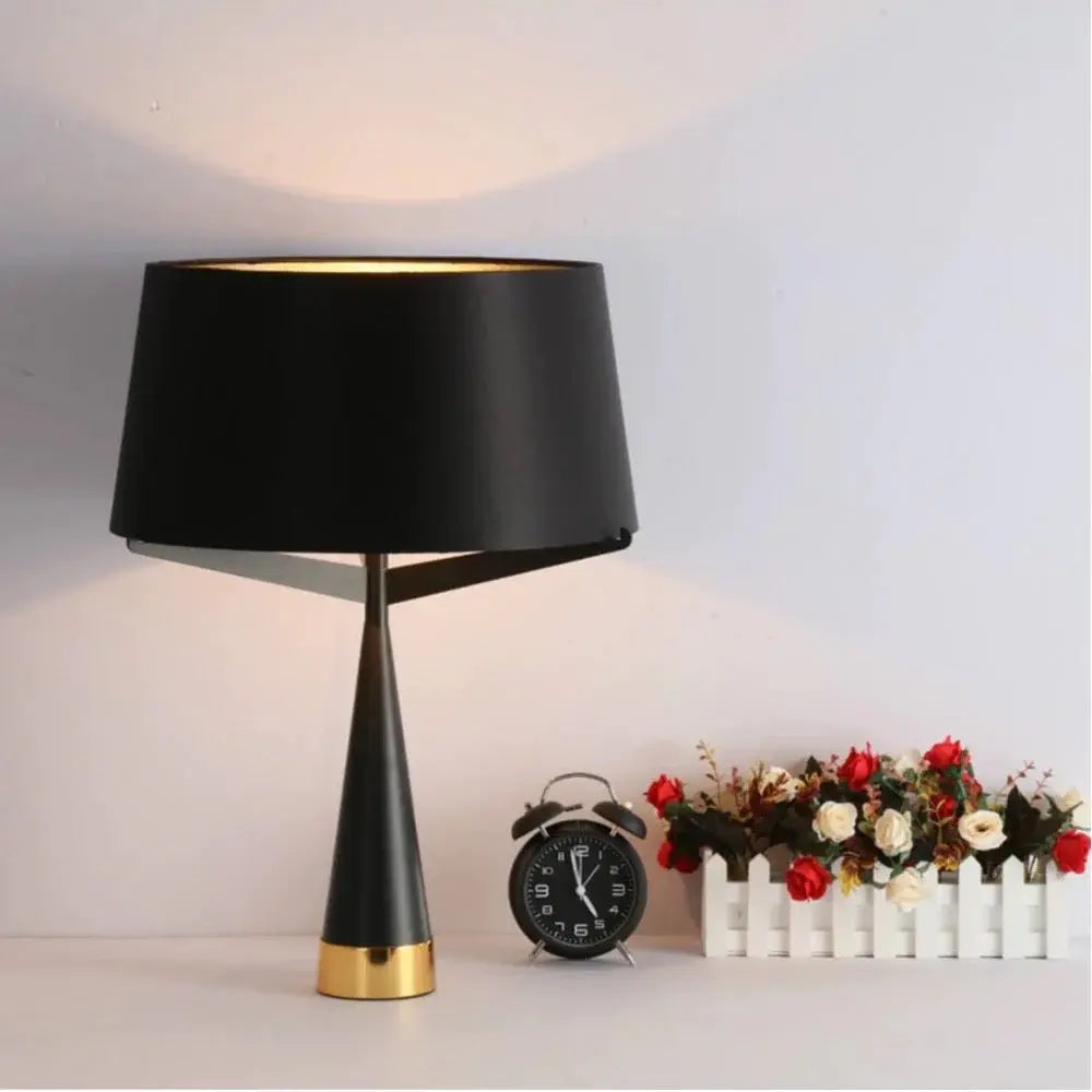 Black With Gold Lampshade Table Lamp Luxury Casa