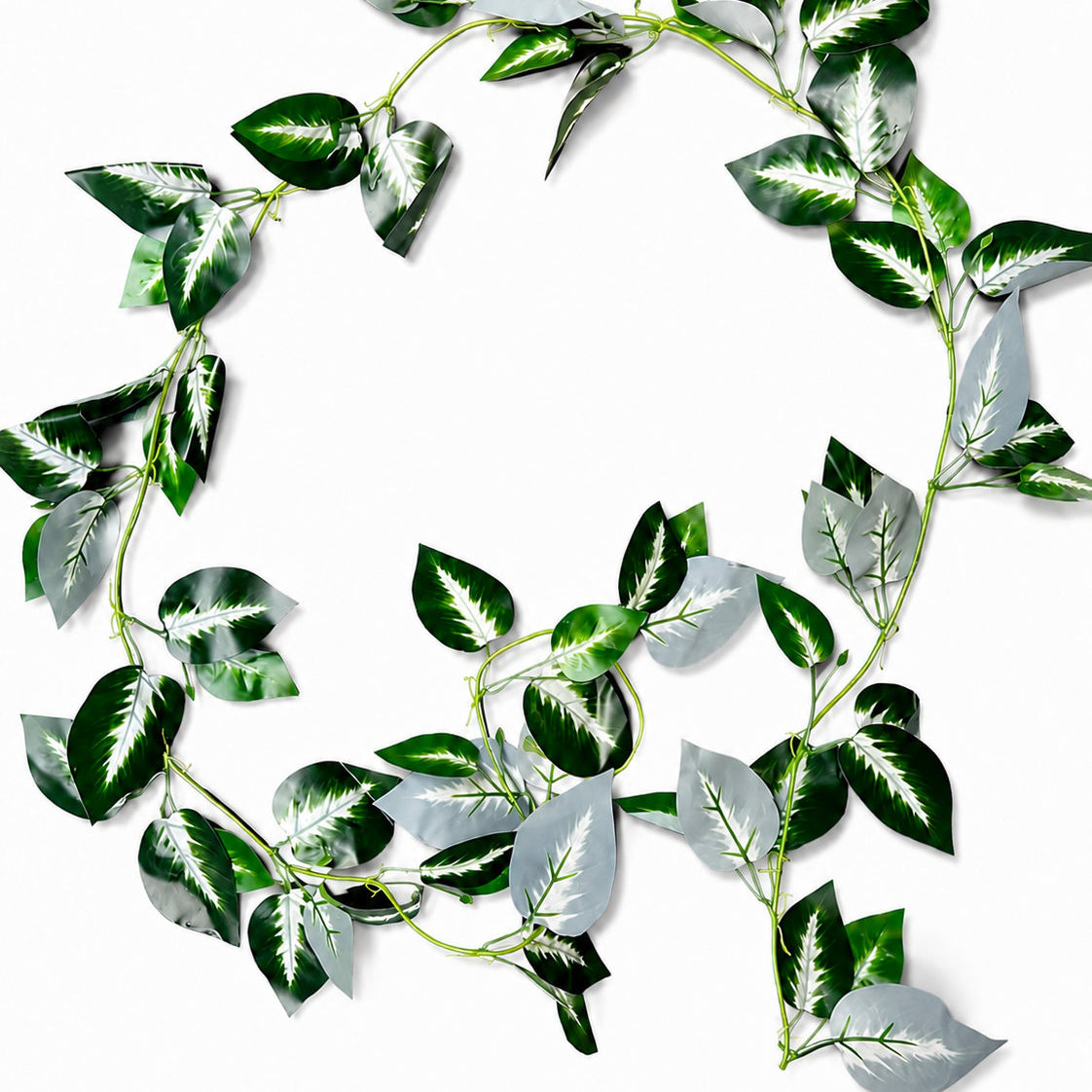 Artificial White Variegated Pothos Hanging Vine Garland