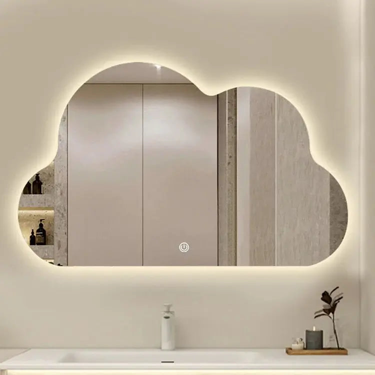 Cloud Shape Frameless Wall Mirror With LED Light Luxury Casa