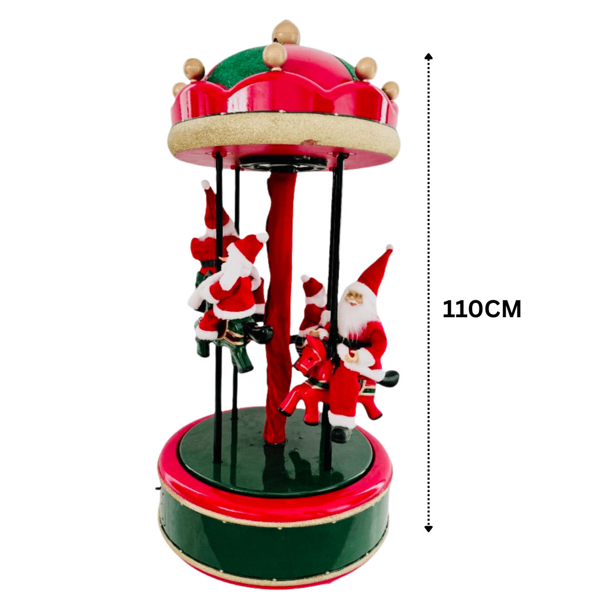 Animated Musical Santa Christmas Carousel Tabletop Decoration Luxury Casa