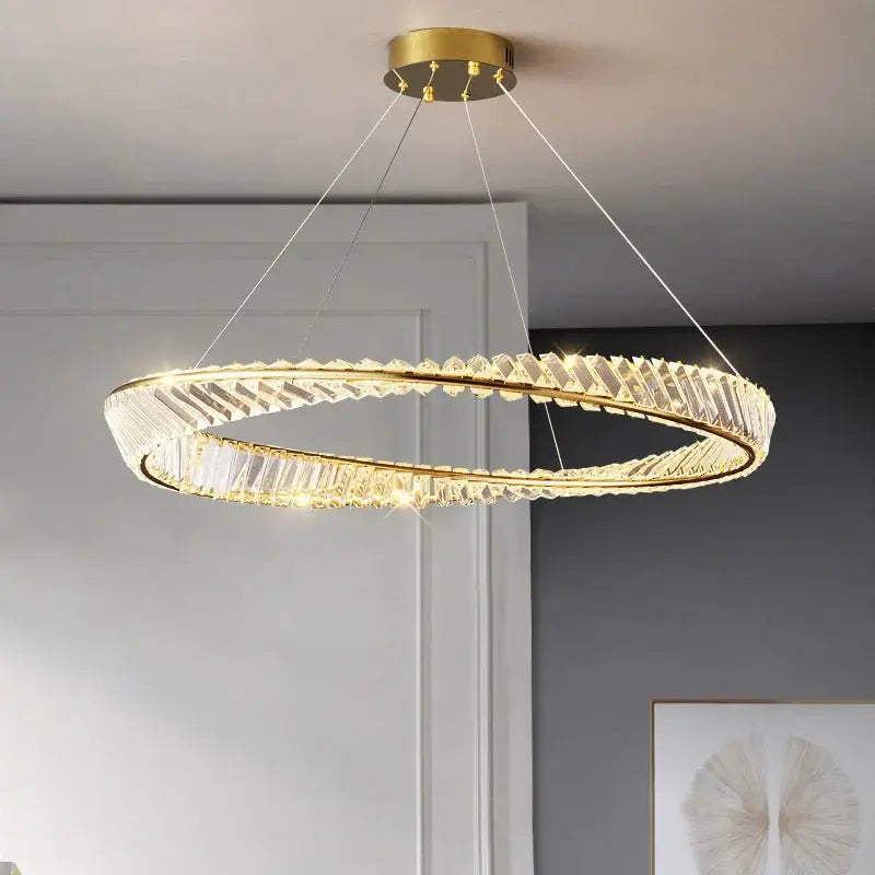 Crystal LED Chandelier With Crystal Line Luxury Casa