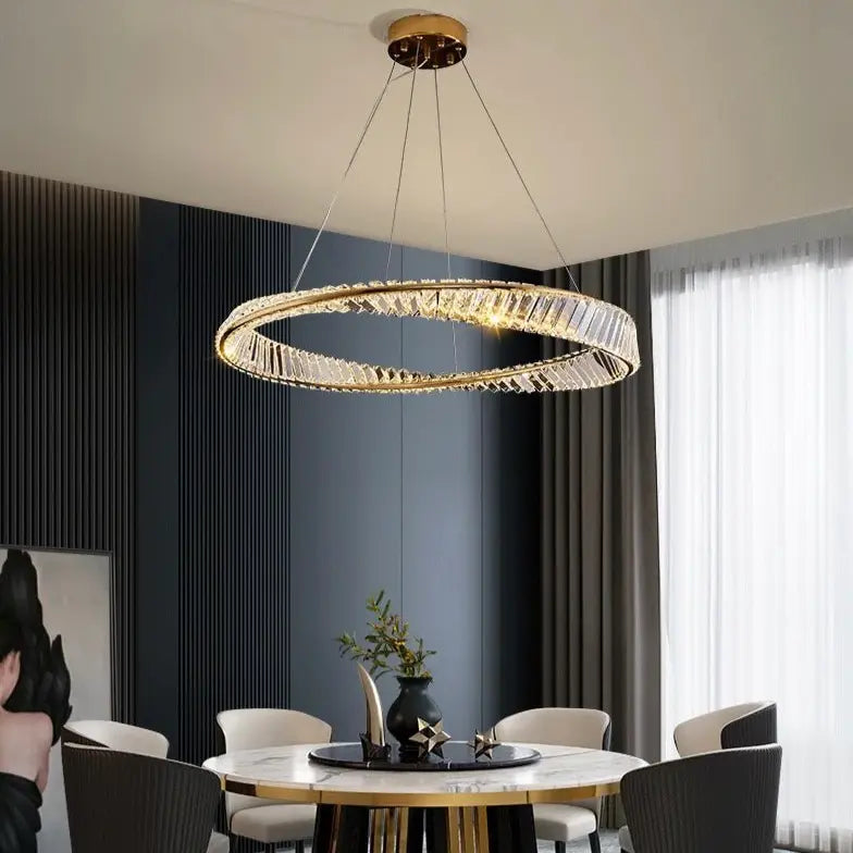 Crystal LED Chandelier With Crystal Line Luxury Casa