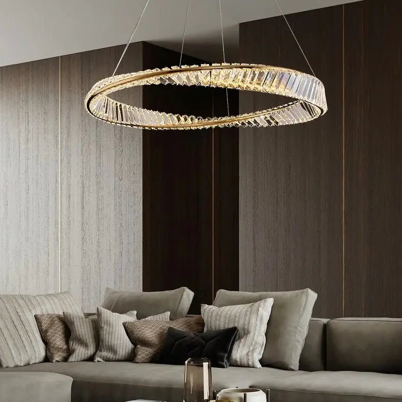 Crystal LED Chandelier With Crystal Line Luxury Casa