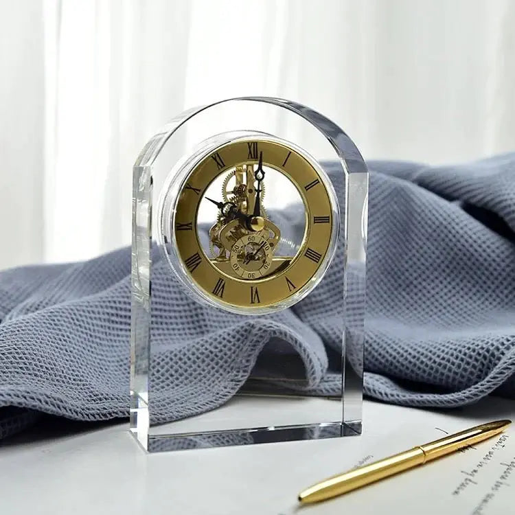 Crystal Mechanical Table Clock Luxury Casa