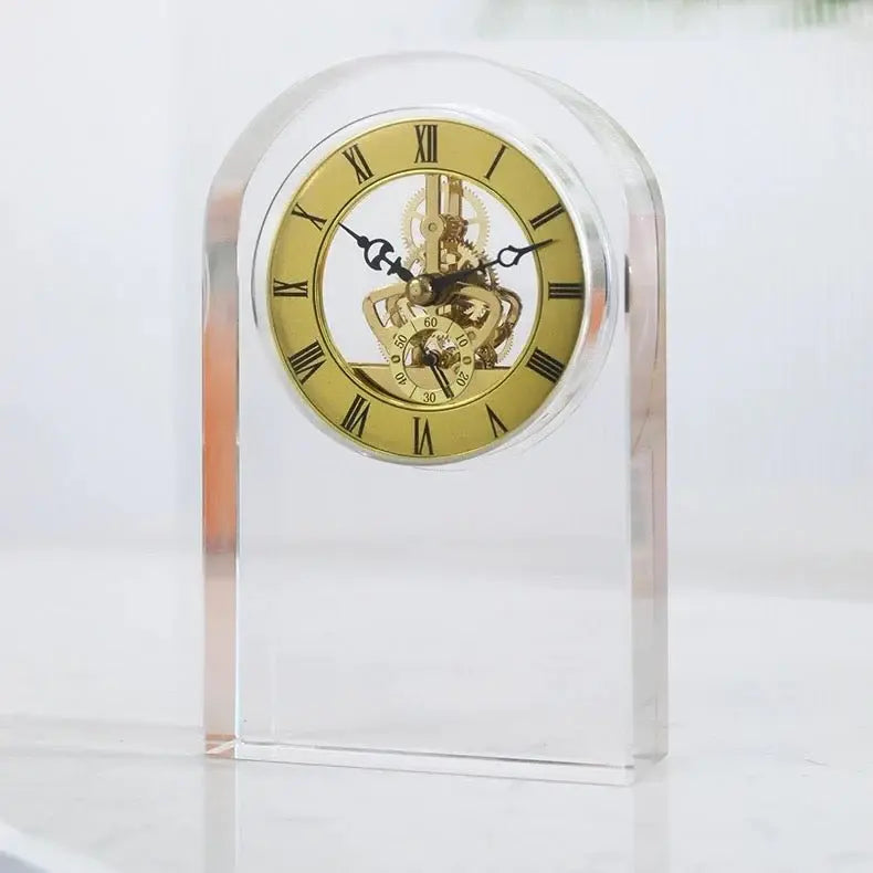 Crystal Mechanical Table Clock Luxury Casa