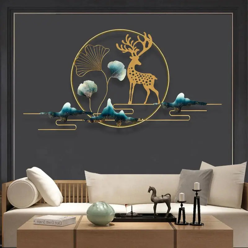 Deer With Mountain Inspiration Wall Luxury Casa