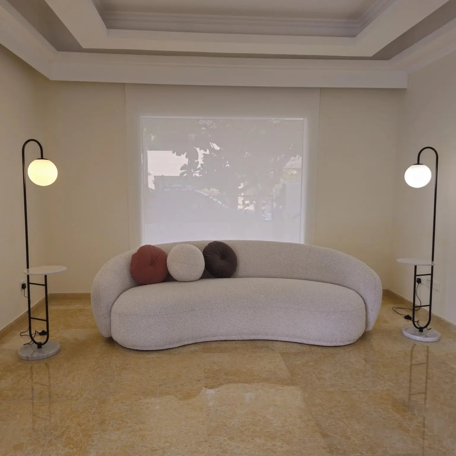 Double Marble Black Floor Lamp Luxury Casa