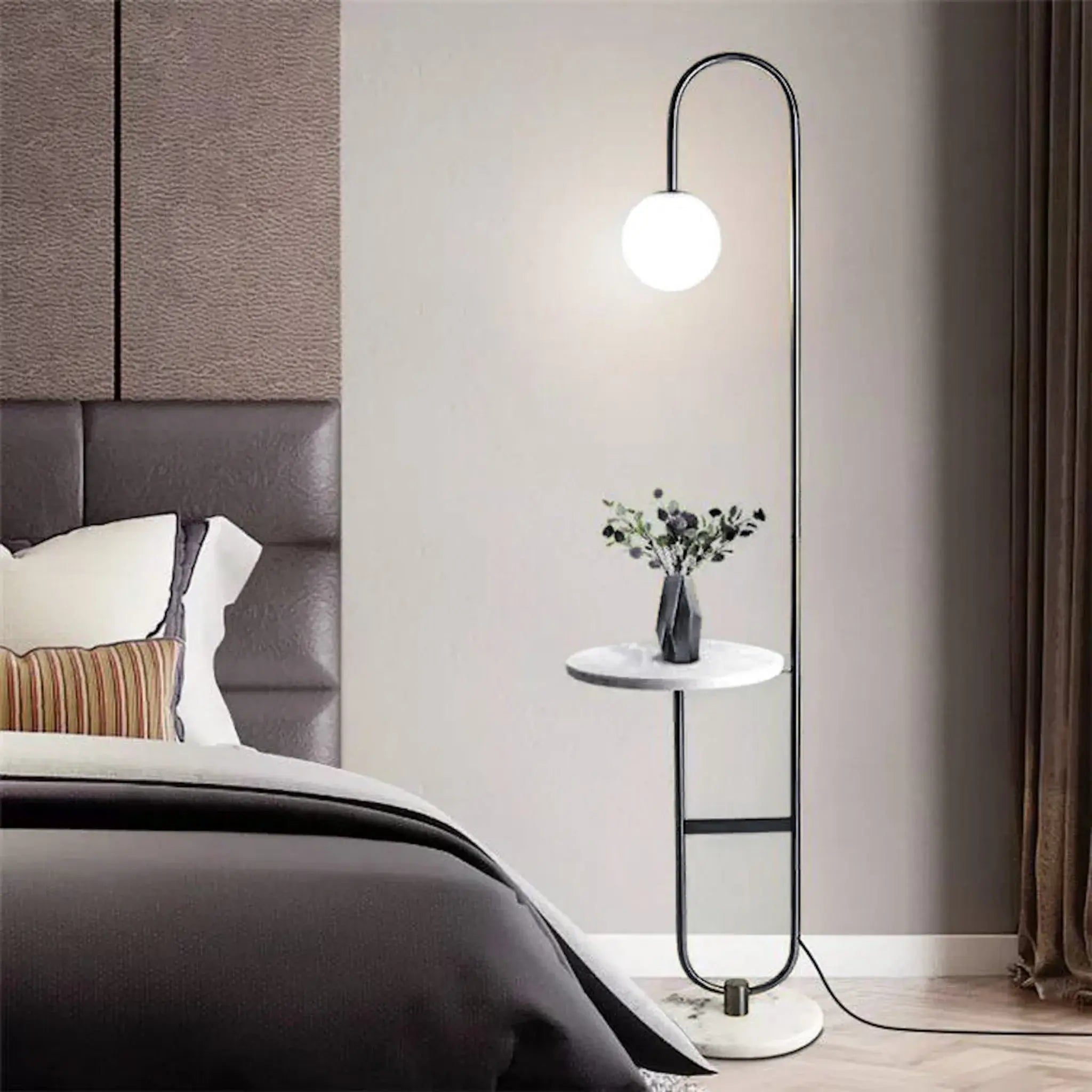 Double Marble Black Floor Lamp Luxury Casa