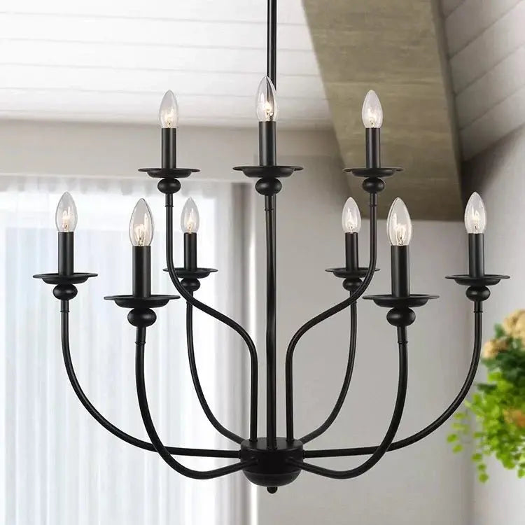 Farmhouse Matt Black Modern Light Luxury Casa