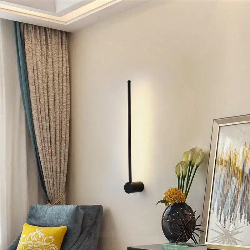 LED Single Line Of Wall Light Black Color Luxury Casa