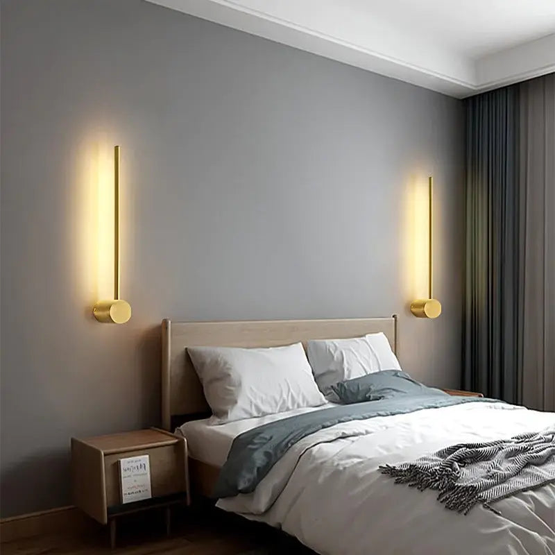 LED Single Line Of Wall Light Gold Color Luxury Casa