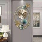 Leaves Iron Wall Clock Luxury Casa