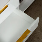 Modern TV Unit with White & Taupe Finish Luxury Casa