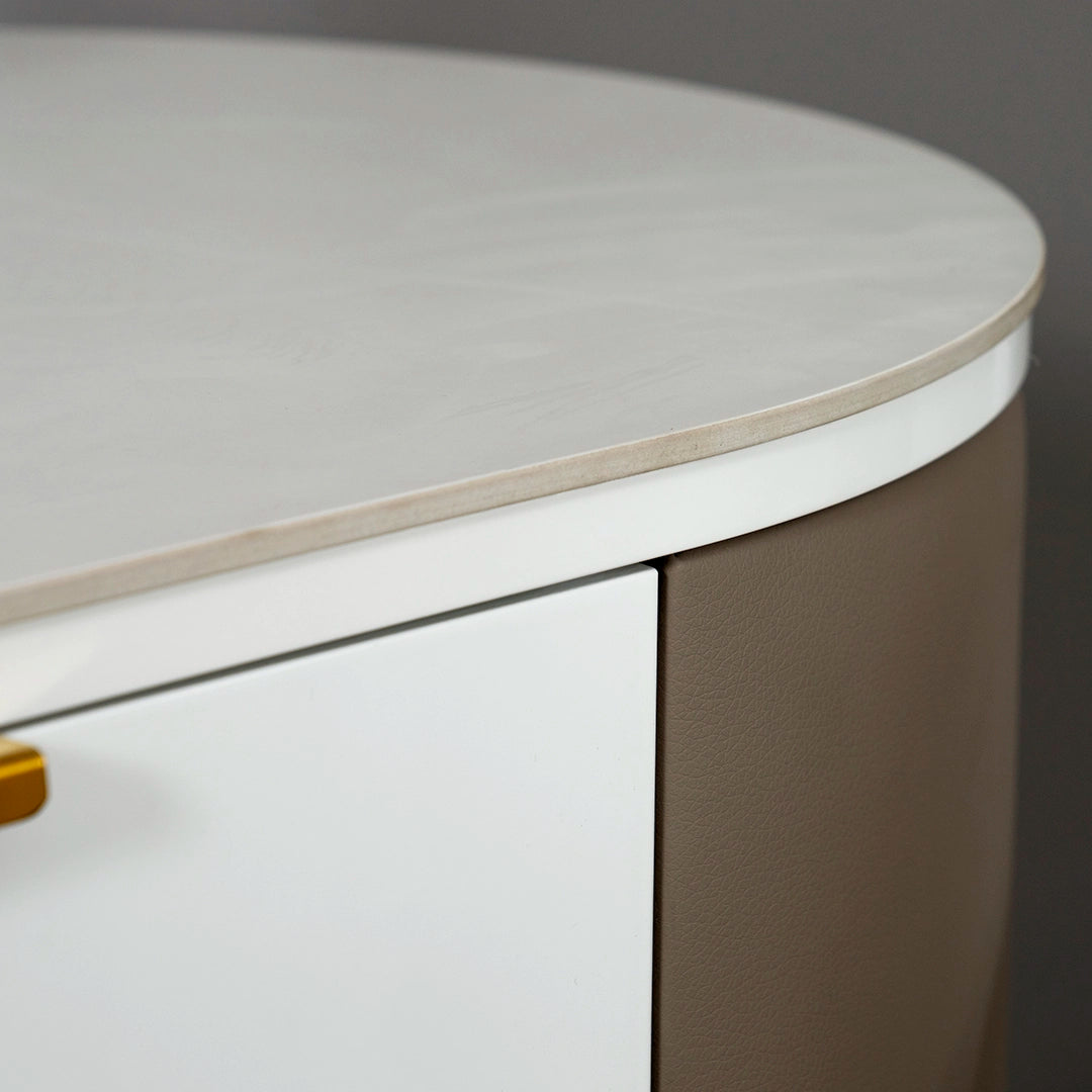 Modern TV Unit with White & Taupe Finish Luxury Casa