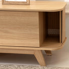 Natural Oak TV Unit with Sliding Doors Luxury Casa
