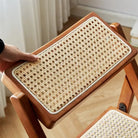 Mid- Century Modern Natural Wood & Rattan Folding Chair Luxury Casa