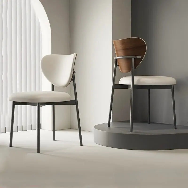 Modern Minimalist Dining Chair With Wood Backrest Luxury Casa