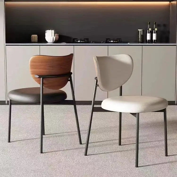Modern Minimalist Dining Chair With Wood Backrest Luxury Casa