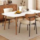 Modern Minimalist Dining Chair With Wood Backrest Luxury Casa