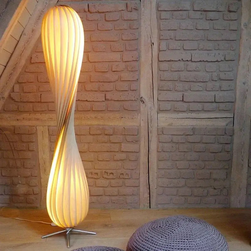 Modern Wooden Paper Floor Lamp Luxury Casa