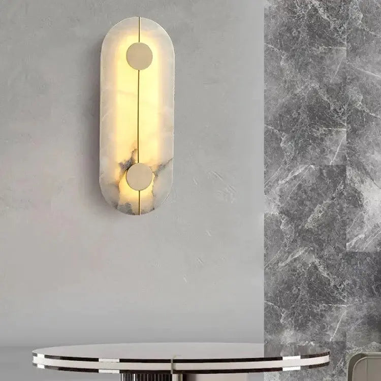 Natural Marble With Hidden LED Light Wall Lamp Luxury Casa