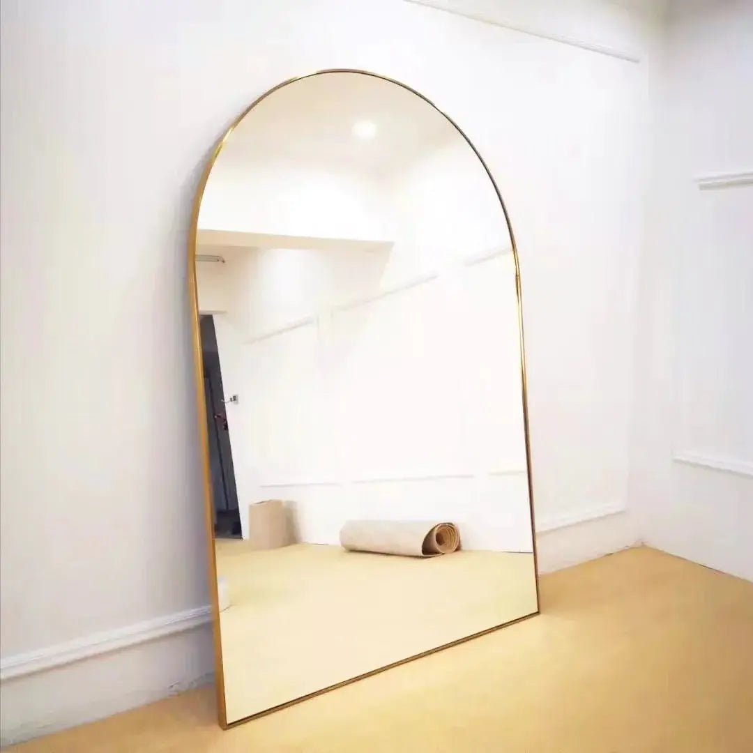 Oversize Gold Frame Arch Shape Mirror Luxury Casa