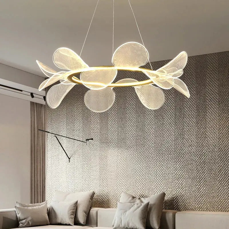 Oyster Gold LED Modern Chandelier Luxury Casa
