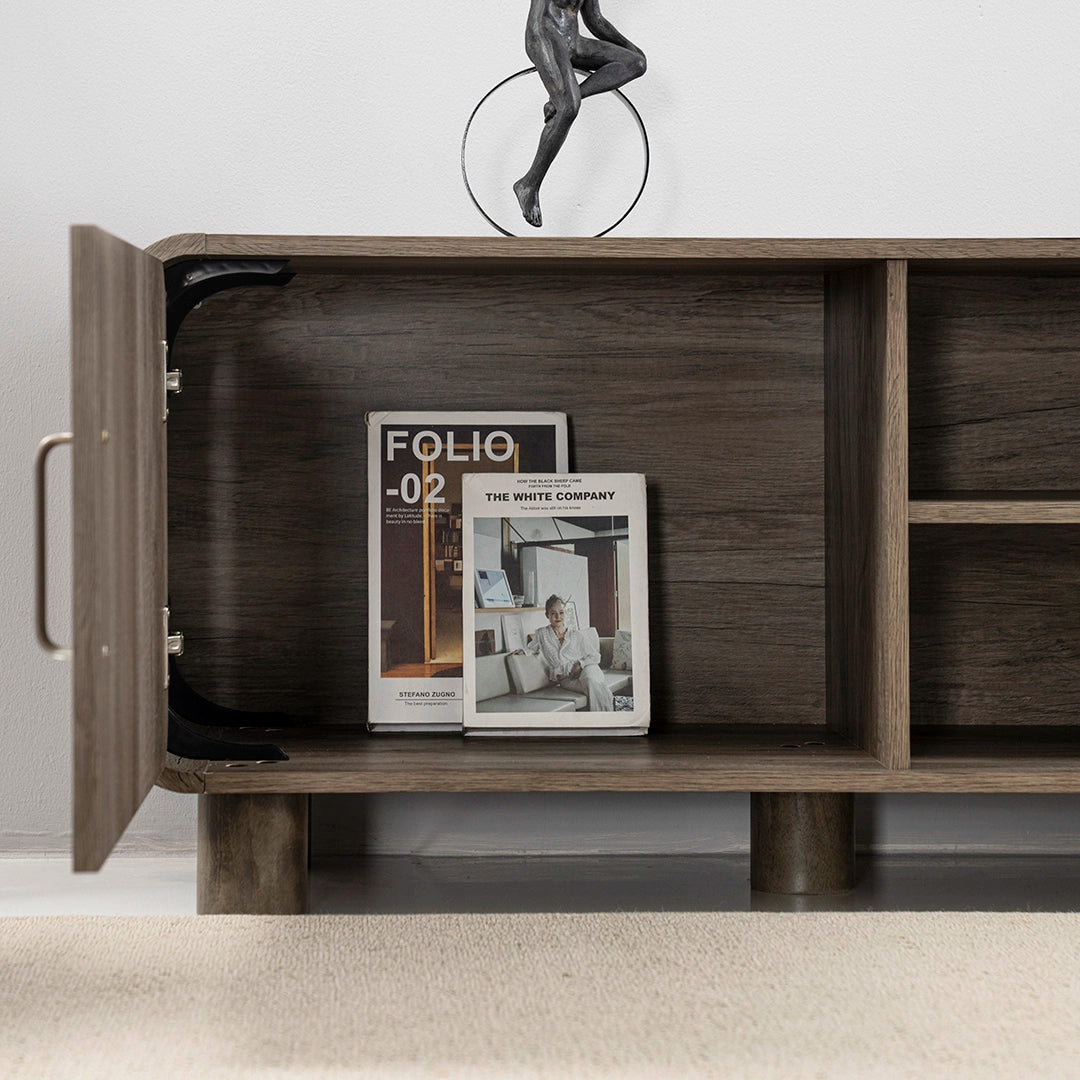 Grey Oak TV Unit with Storage Luxury Casa