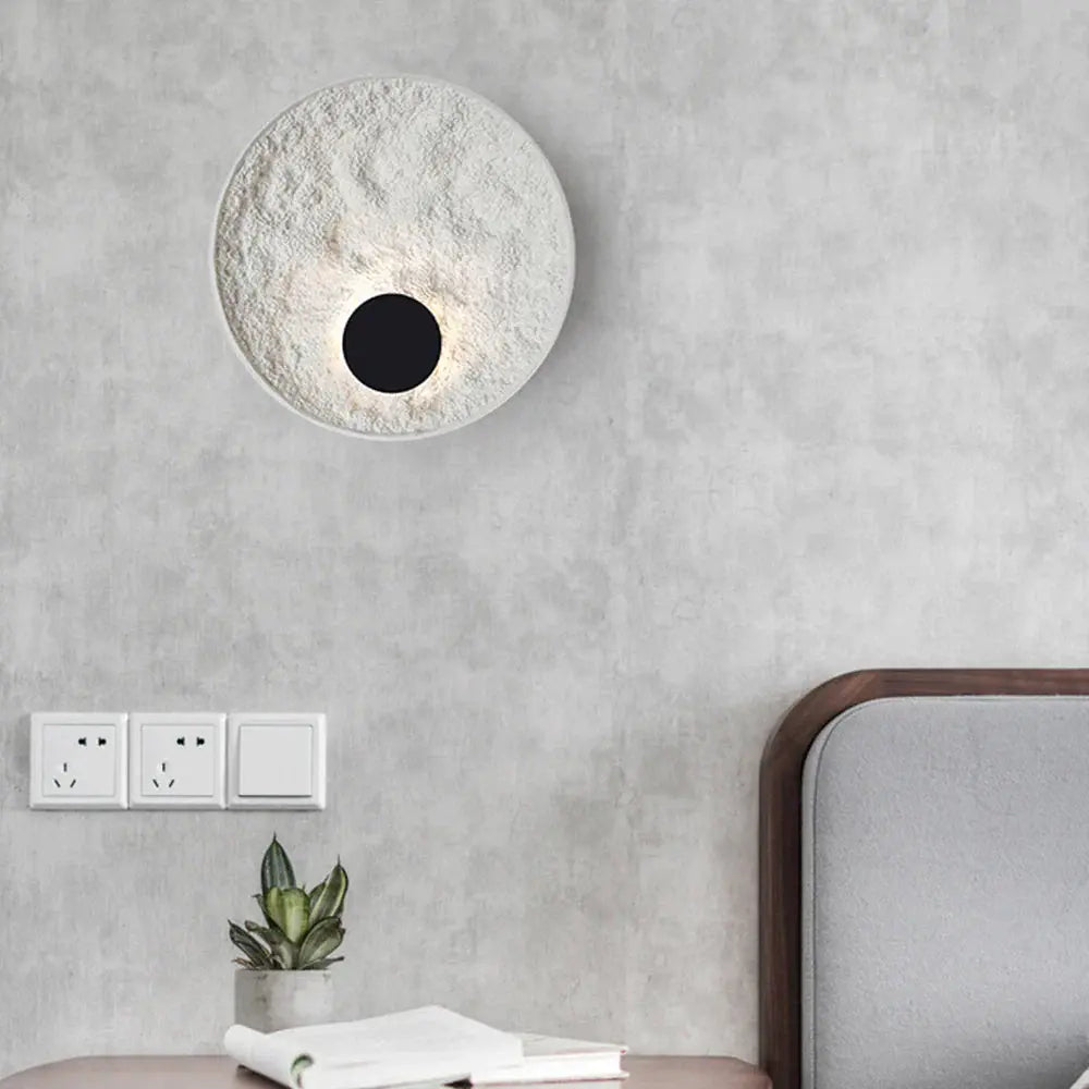 Round Moon Textures Wall Lamp Luxury Casa