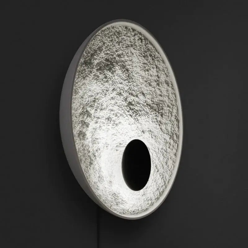 Round Moon Textures Wall Lamp Luxury Casa