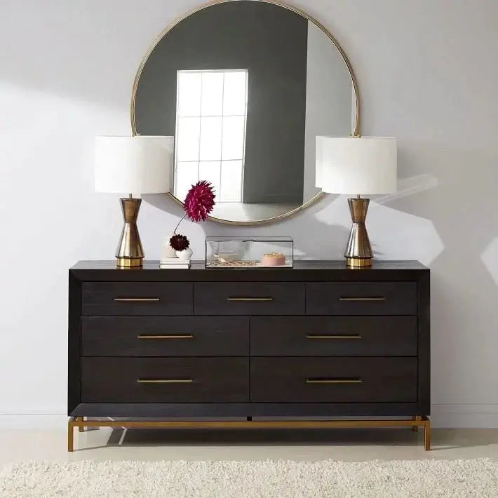 Round Shape Aluminium Frame Wall Mirror Luxury Casa