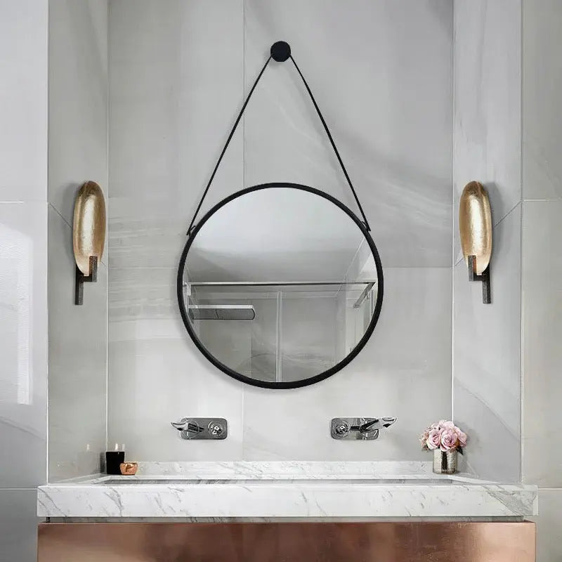 Round Shape Hanging Wall Mirror Luxury Casa